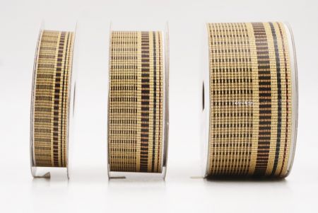 Бежевий Золотий Смугастий Тканинний Риббон Набір_AI